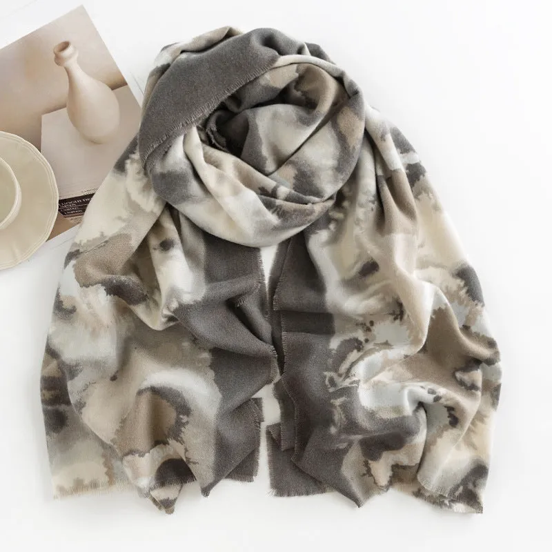 FH23-5112 printed winter scarf