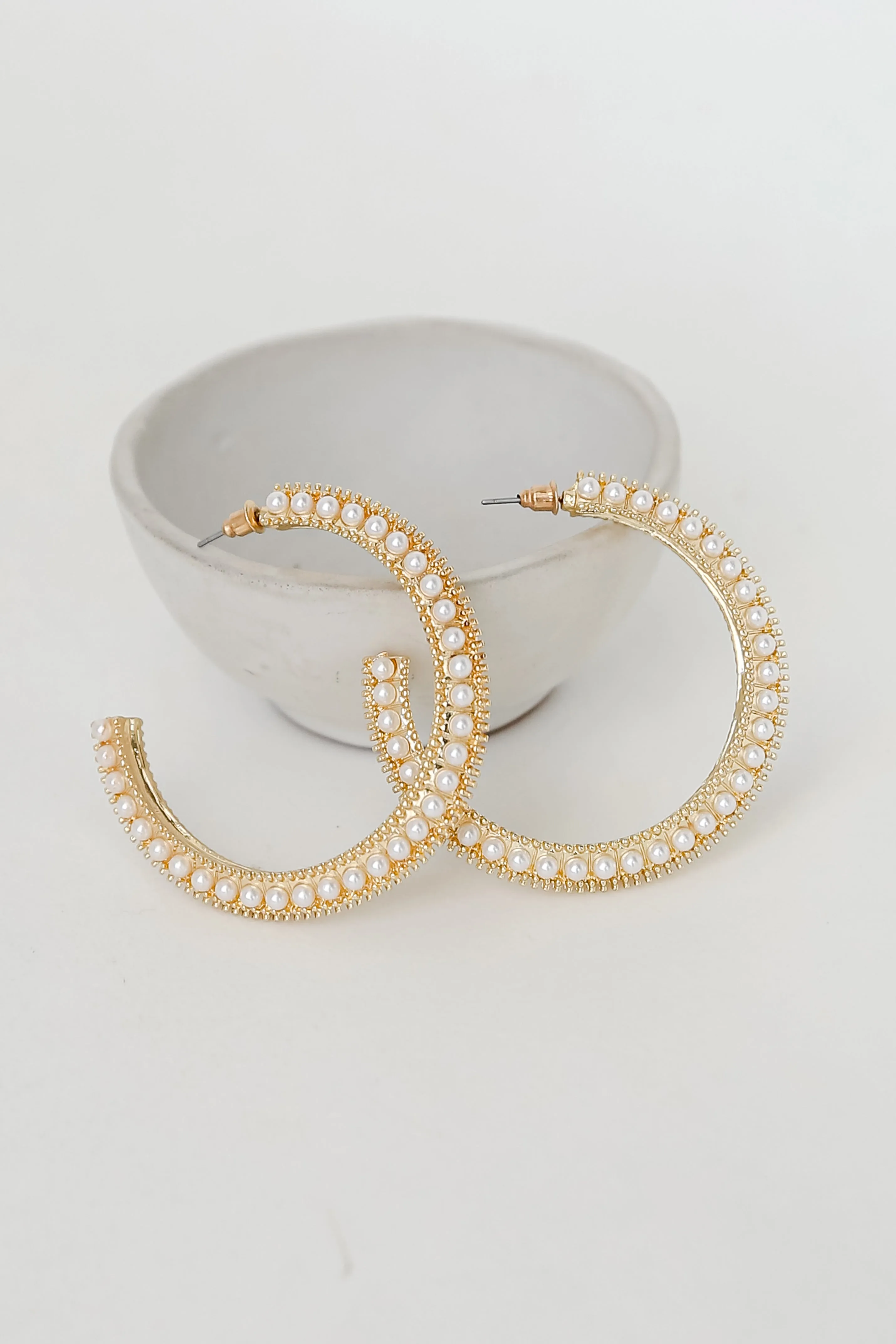 FINAL SALE - Heidi Pearl Hoop Earrings