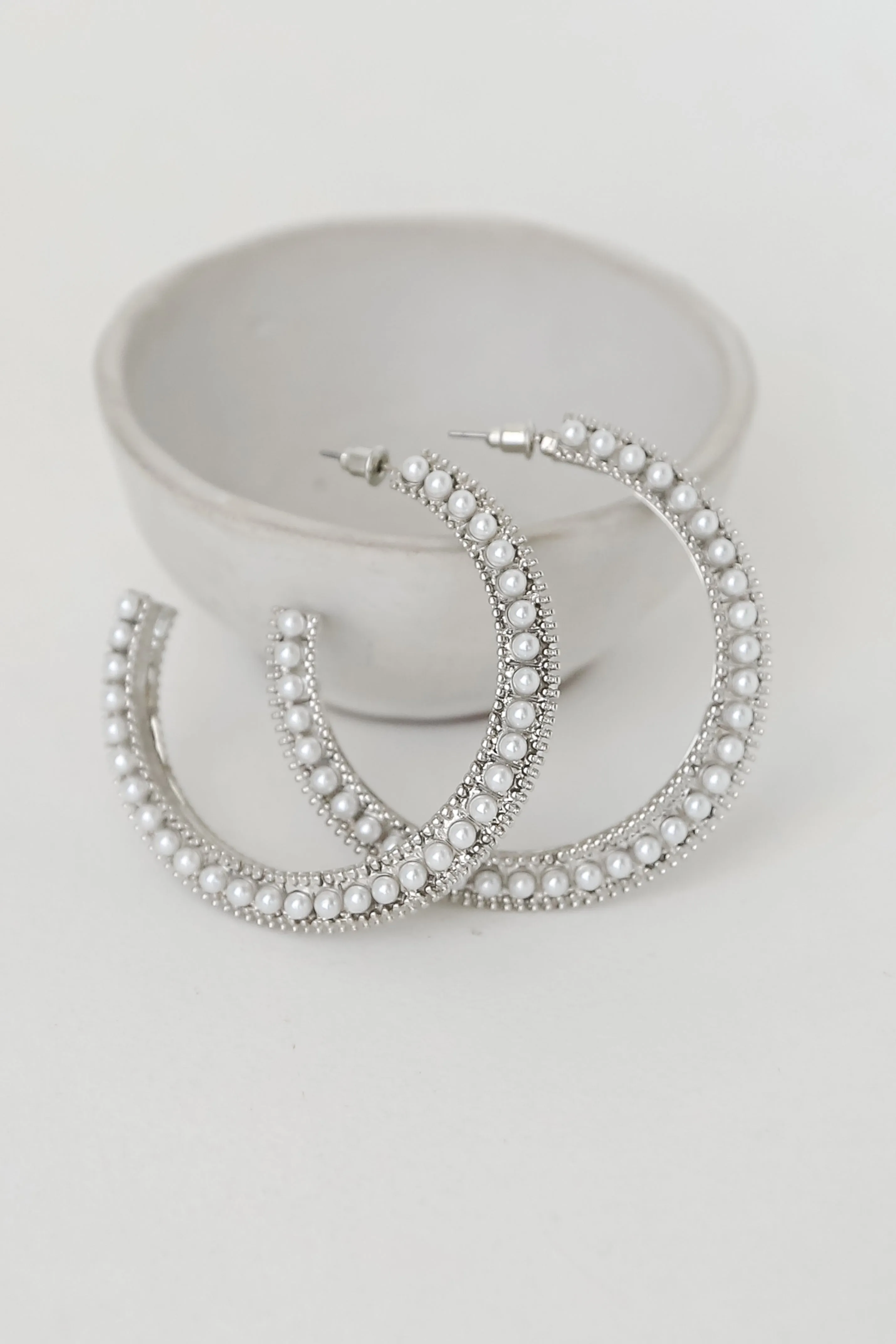 FINAL SALE - Heidi Pearl Hoop Earrings