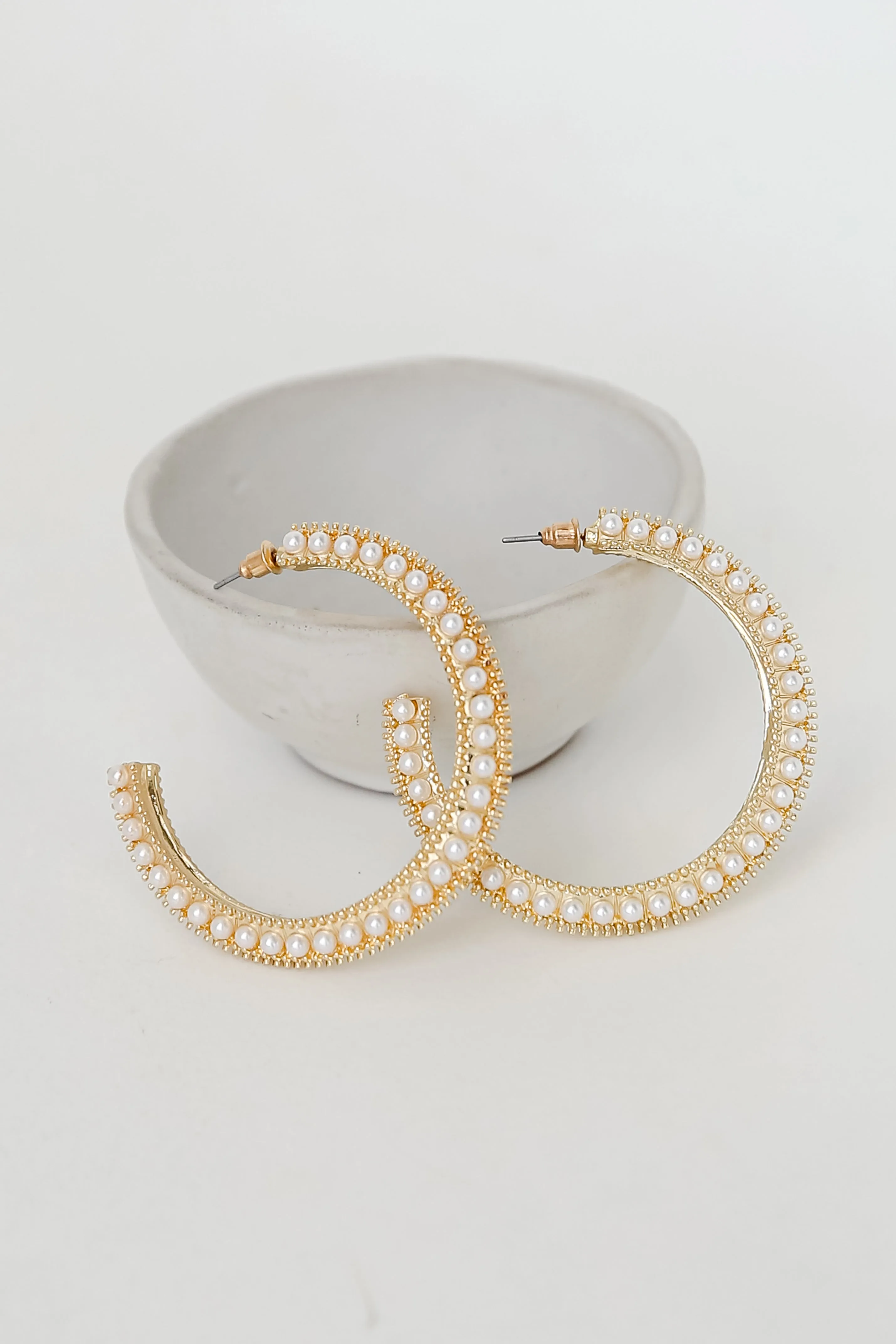 FINAL SALE - Heidi Pearl Hoop Earrings