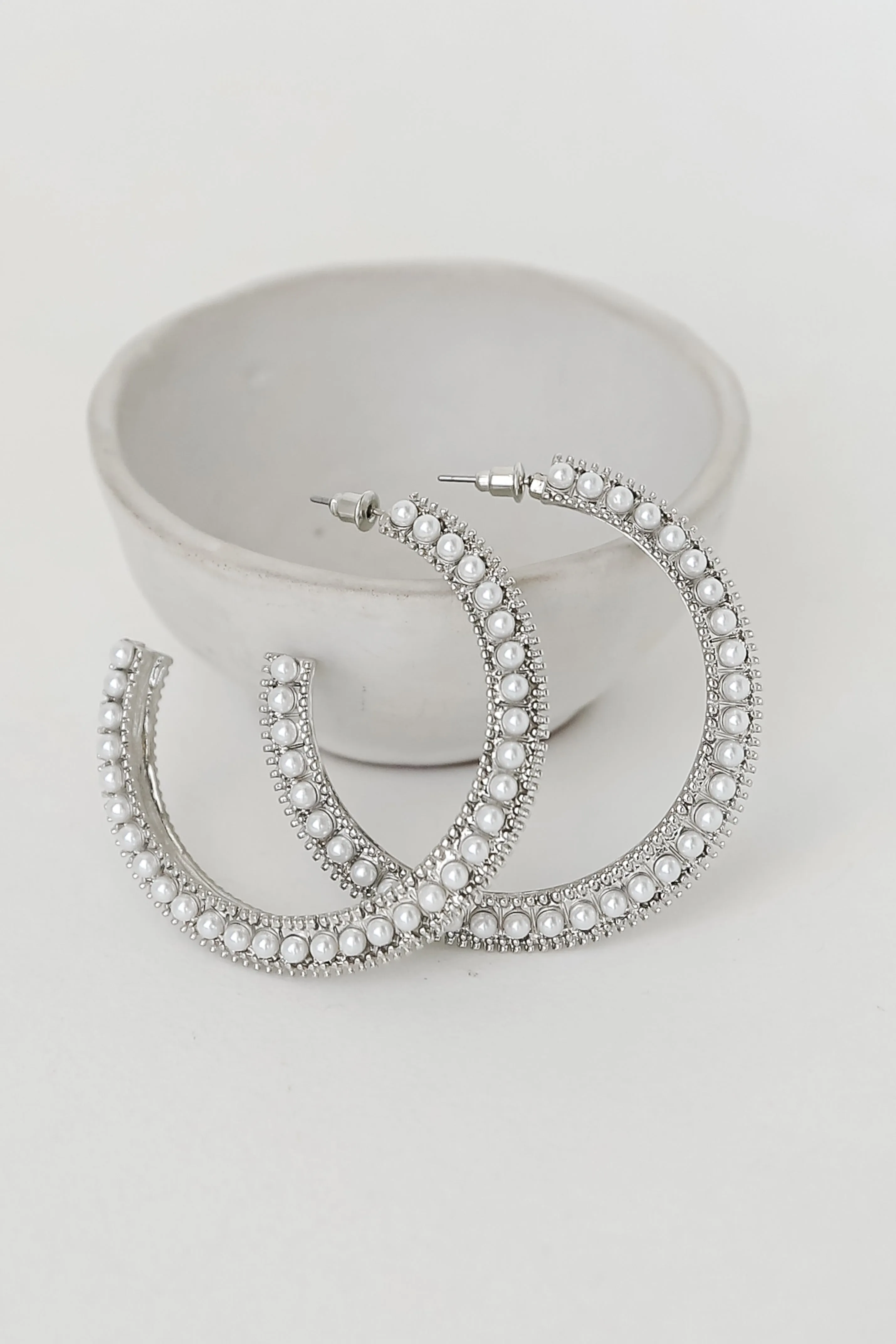 FINAL SALE - Heidi Pearl Hoop Earrings