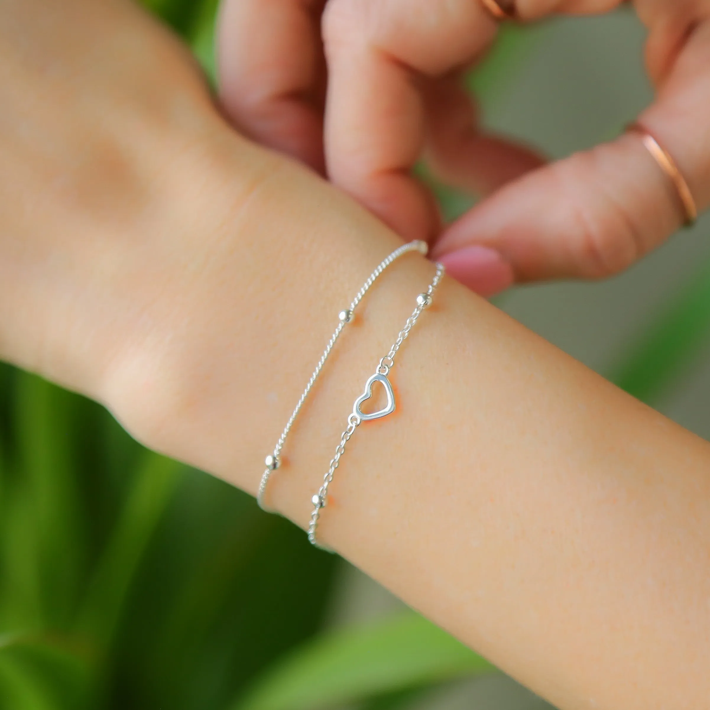 FLATTERED - 925 Sterling Silver Heart Bracelet