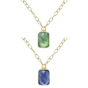 Fleur Pendant Necklace - Green Amethyst/Tanzanite