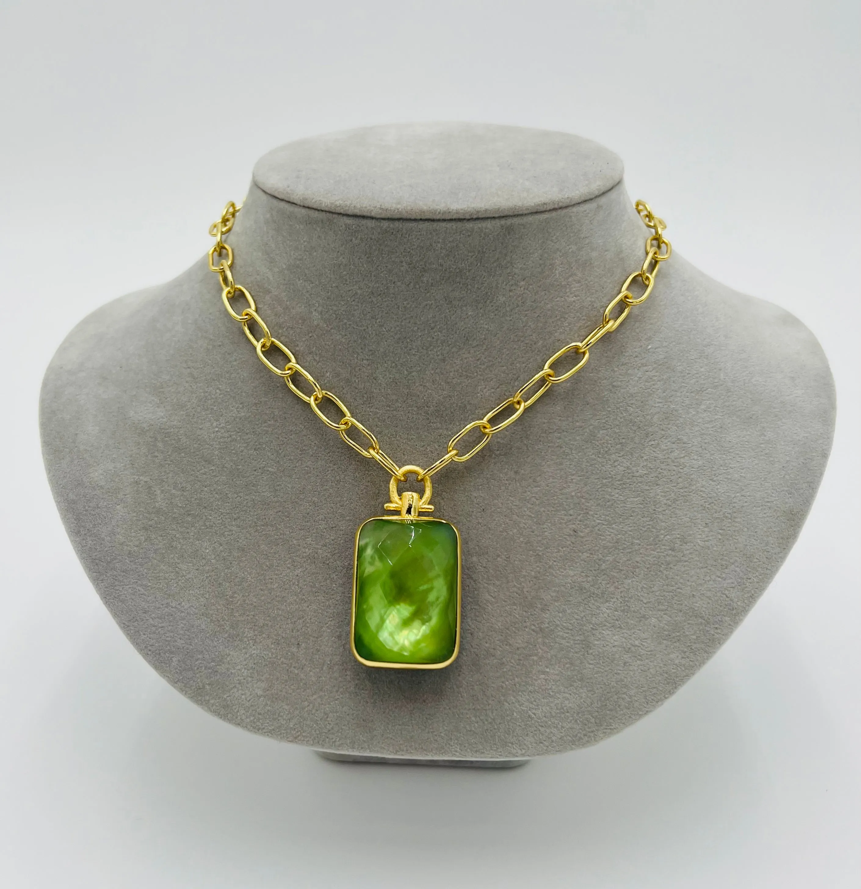 Fleur Pendant Necklace - Green Amethyst/Tanzanite