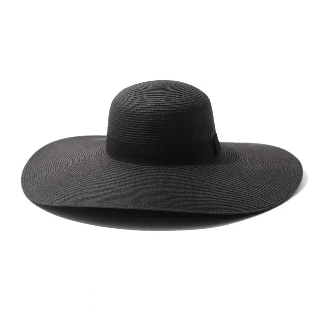 Foldable Women Wide Brim Straw Hat