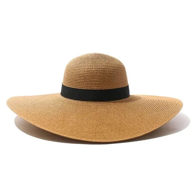 Foldable Women Wide Brim Straw Hat