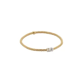 Fope 18K Yellow Gold Prima Collection Bracelet with Diamonds, X-Small Size