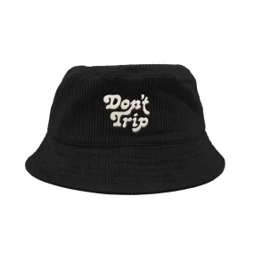 FREE & EASY DON'T TRIP FAT CORDUROY BUCKET HAT BLACK