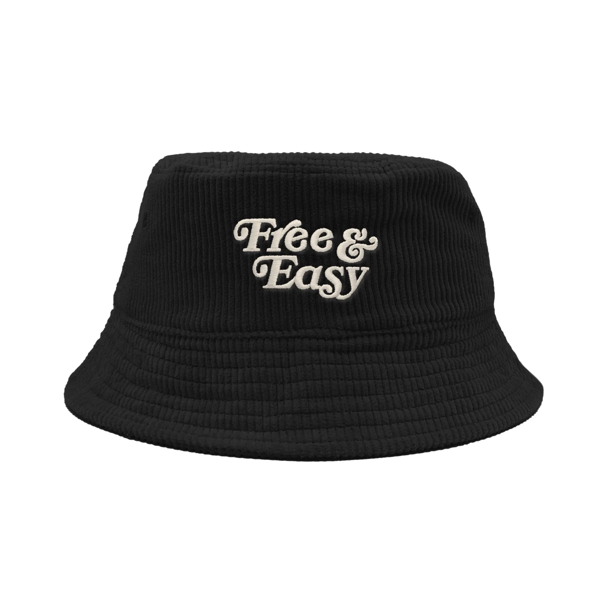 FREE & EASY DON'T TRIP FAT CORDUROY BUCKET HAT BLACK