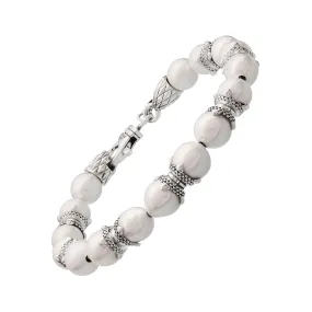 Freshwater Pearl Beaded Sterling Crown Bracelet