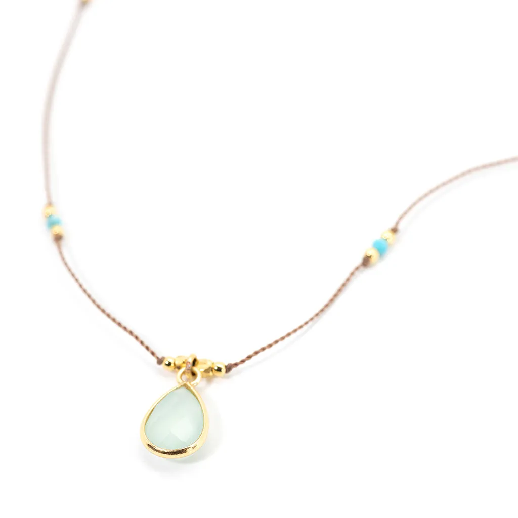 Gemstone Necklace - Aqua Chalcedony