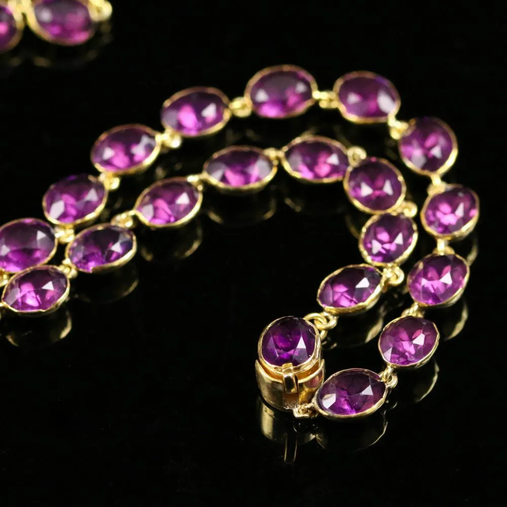 Georgian Amethyst Paste Necklace Circa 1800