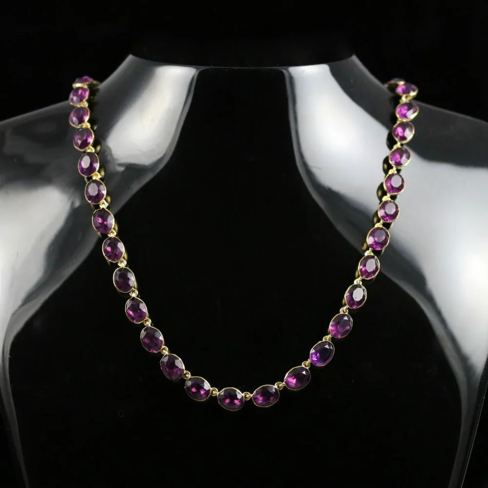 Georgian Amethyst Paste Necklace Circa 1800