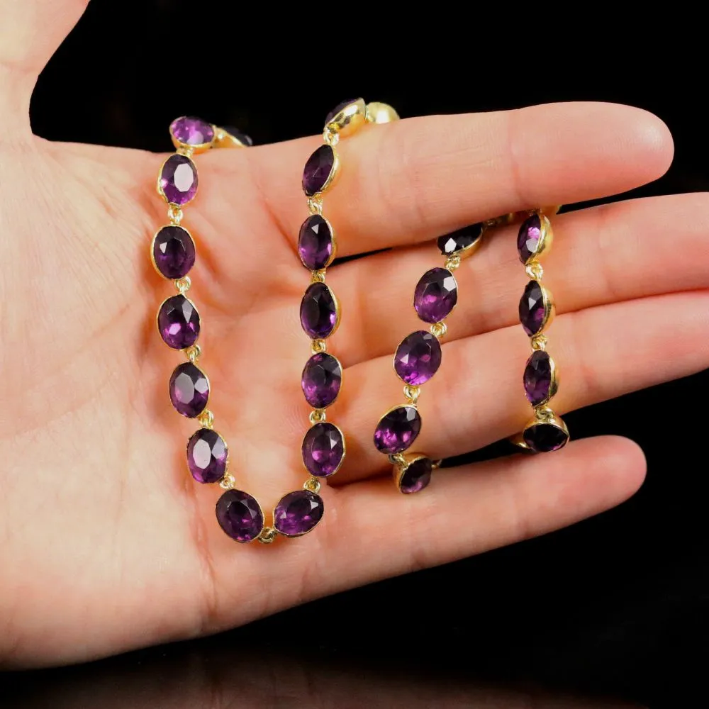 Georgian Amethyst Paste Necklace Circa 1800