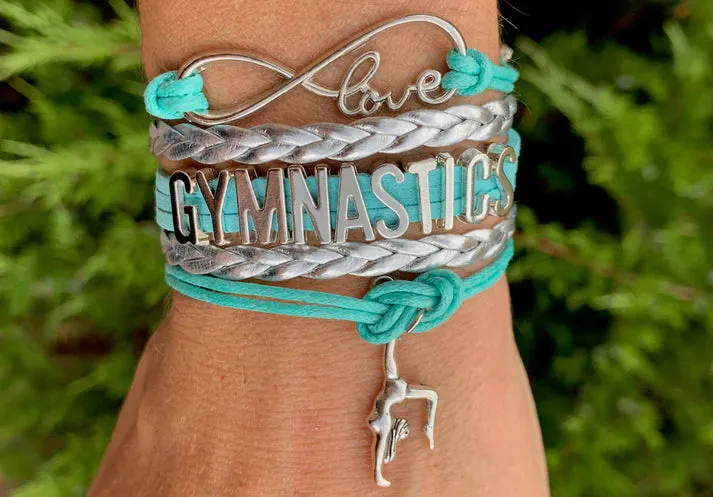 Girls Gymnastics Bracelet - Pick Charm