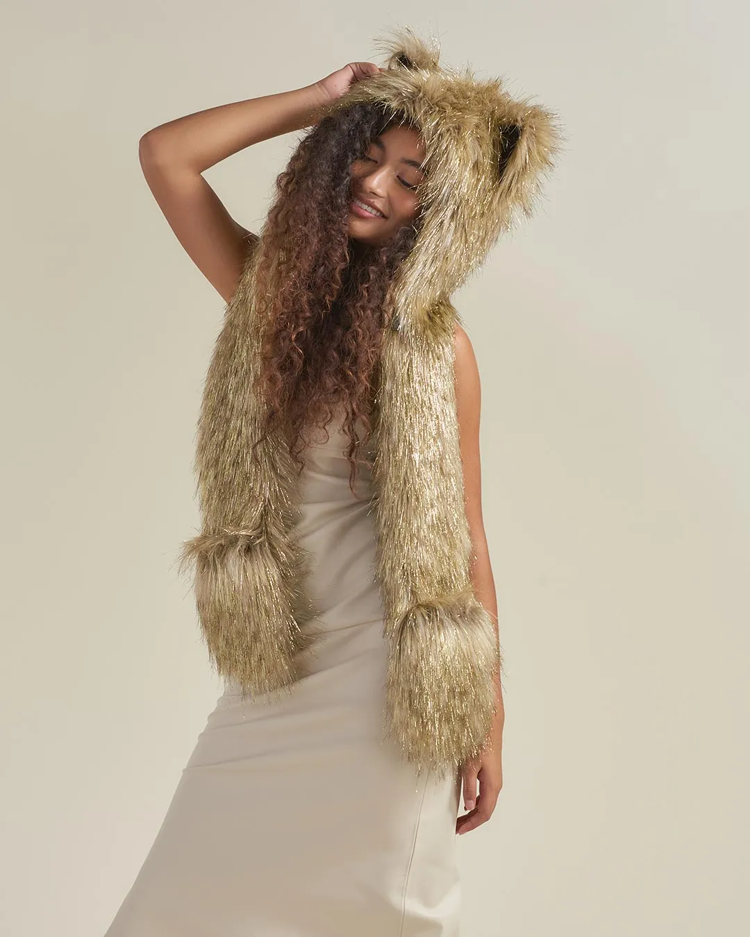 Glitter Sun Wolf Collector Edition Faux Fur Hood | Women's