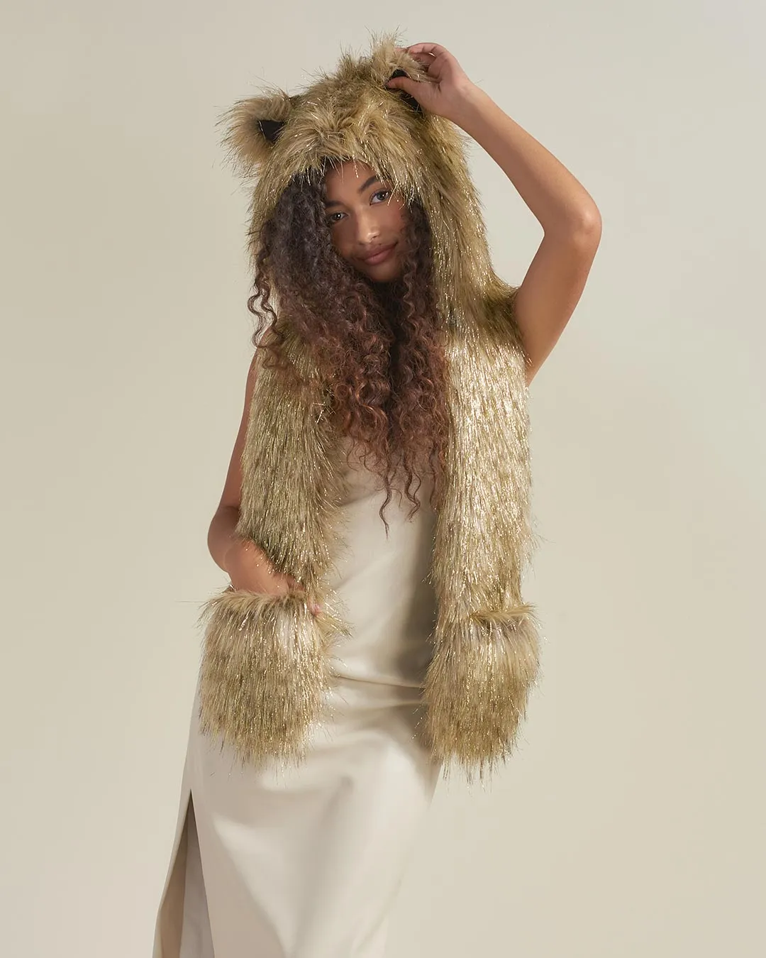 Glitter Sun Wolf Collector Edition Faux Fur Hood | Women's