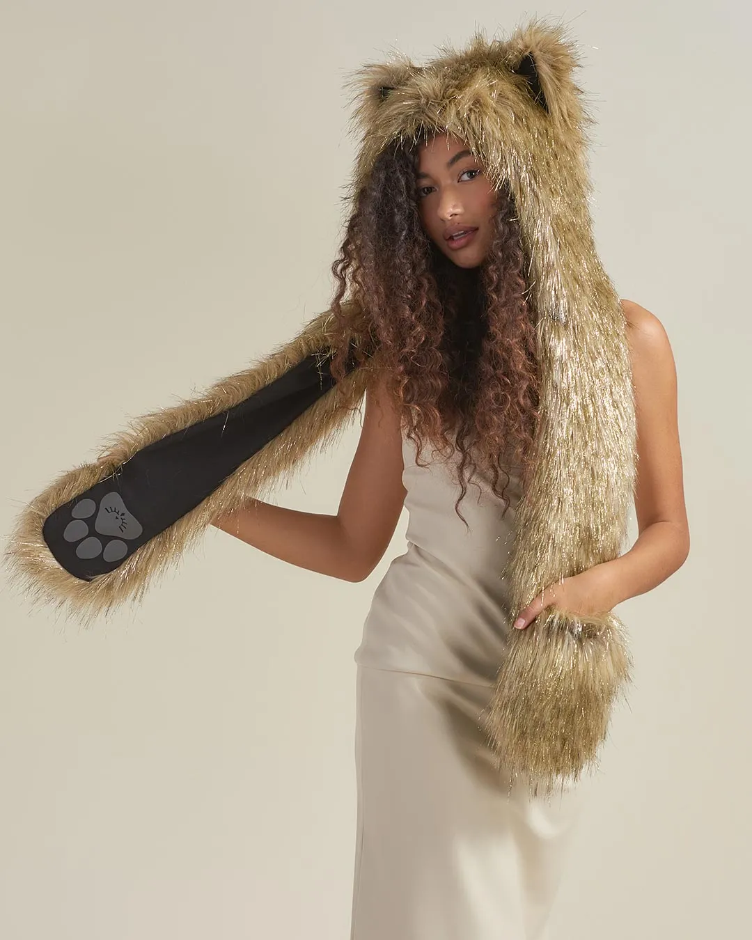 Glitter Sun Wolf Collector Edition Faux Fur Hood | Women's