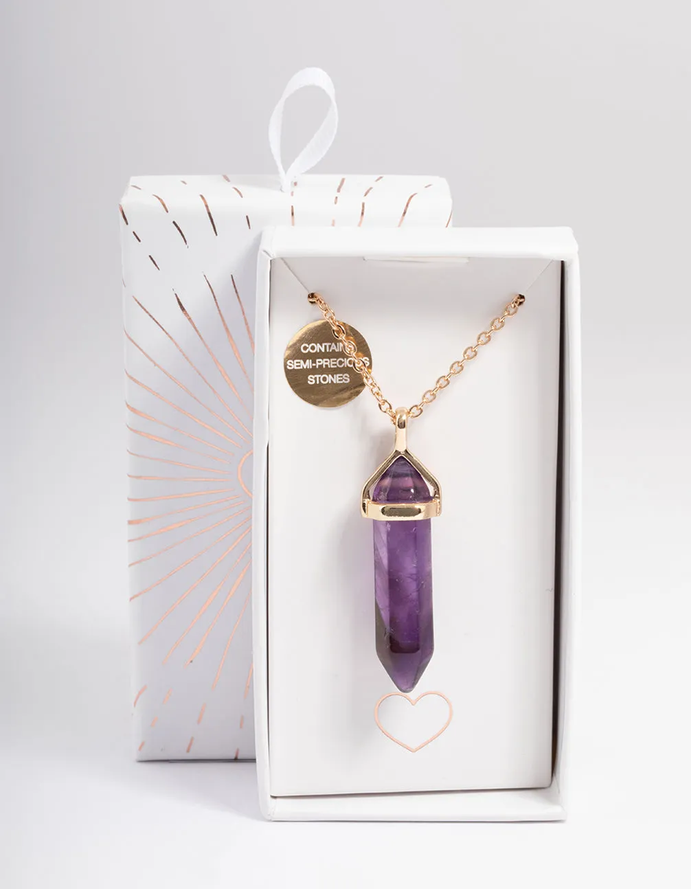 Gold Amethyst Shard Necklace