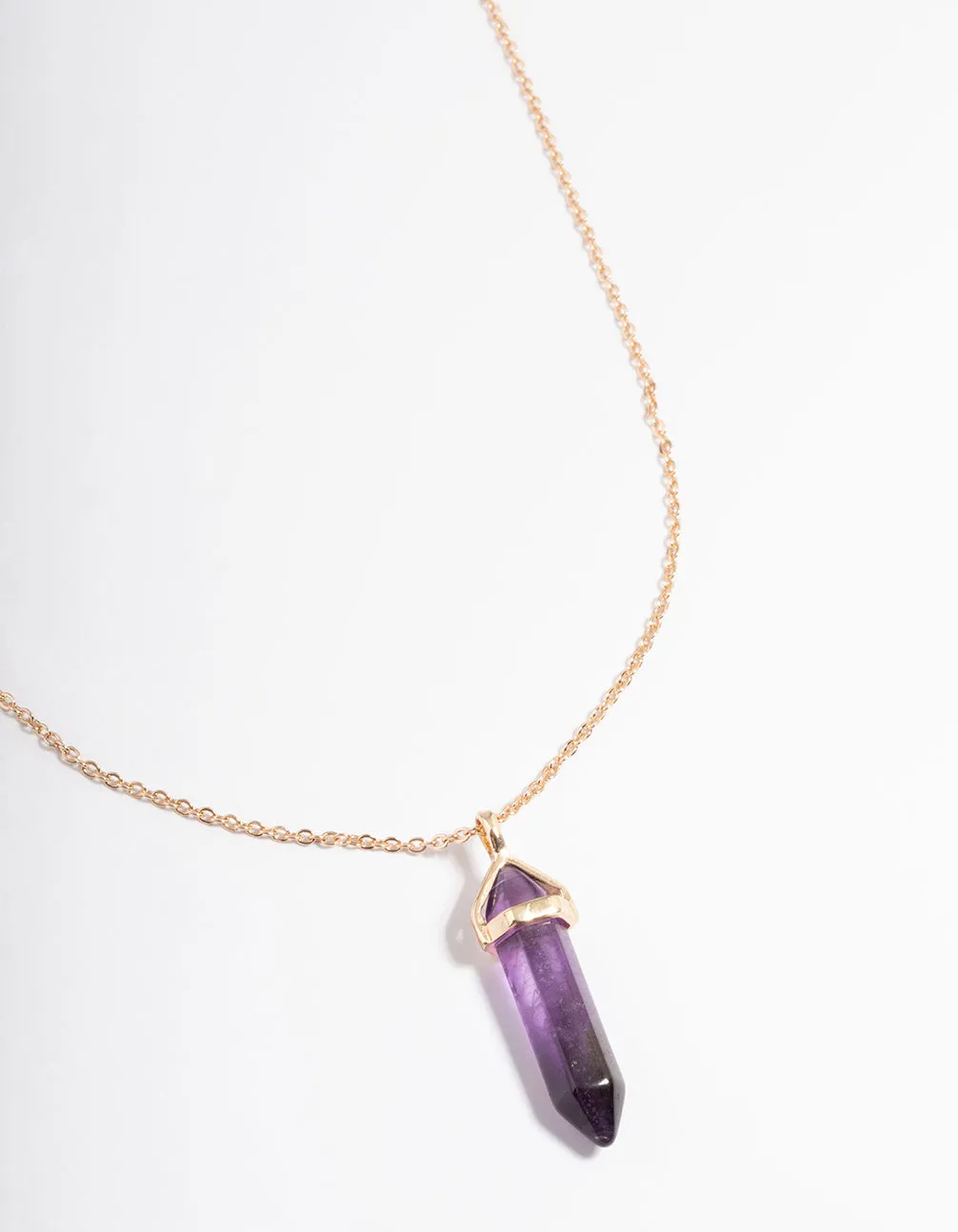 Gold Amethyst Shard Necklace