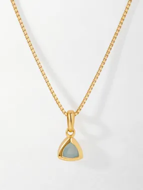 Gold aquamarine necklace