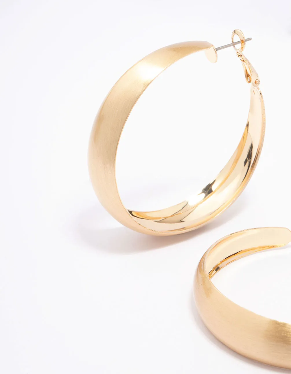 Gold Large Matte Hoop Earrings