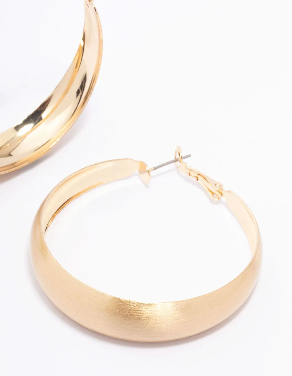 Gold Large Matte Hoop Earrings