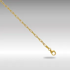 Gold Leslie's 14k 2.2mm 8 Inches Semi-Solid Paperclip Chain Bracelet Model-7358-8