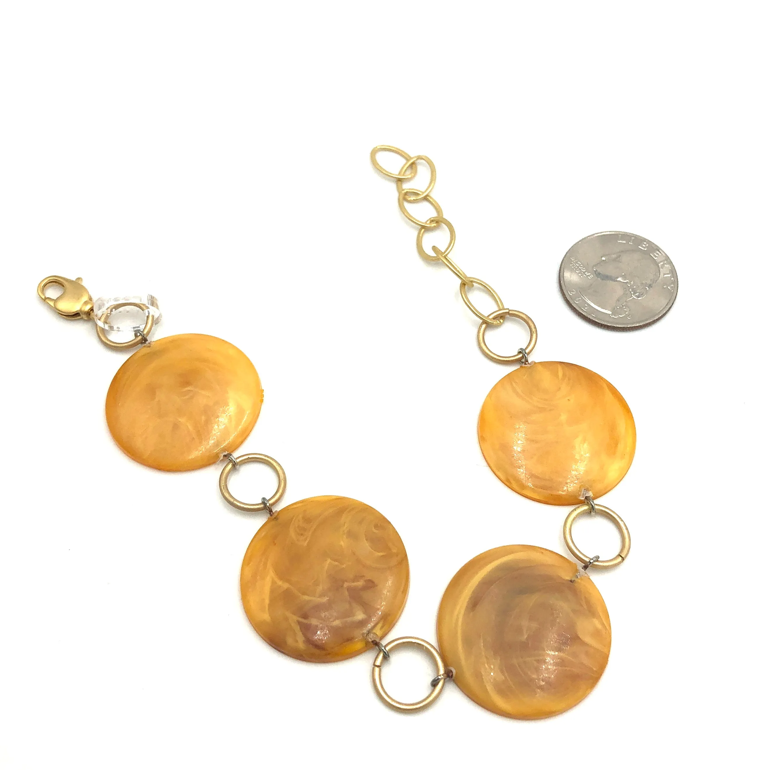 Goldenrod Marbled Stations Bracelet