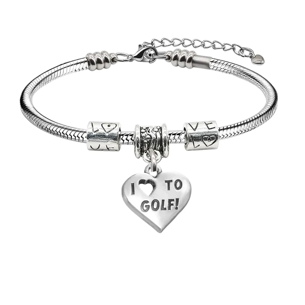 Golf  Love Charm Bracelet- Pick Style