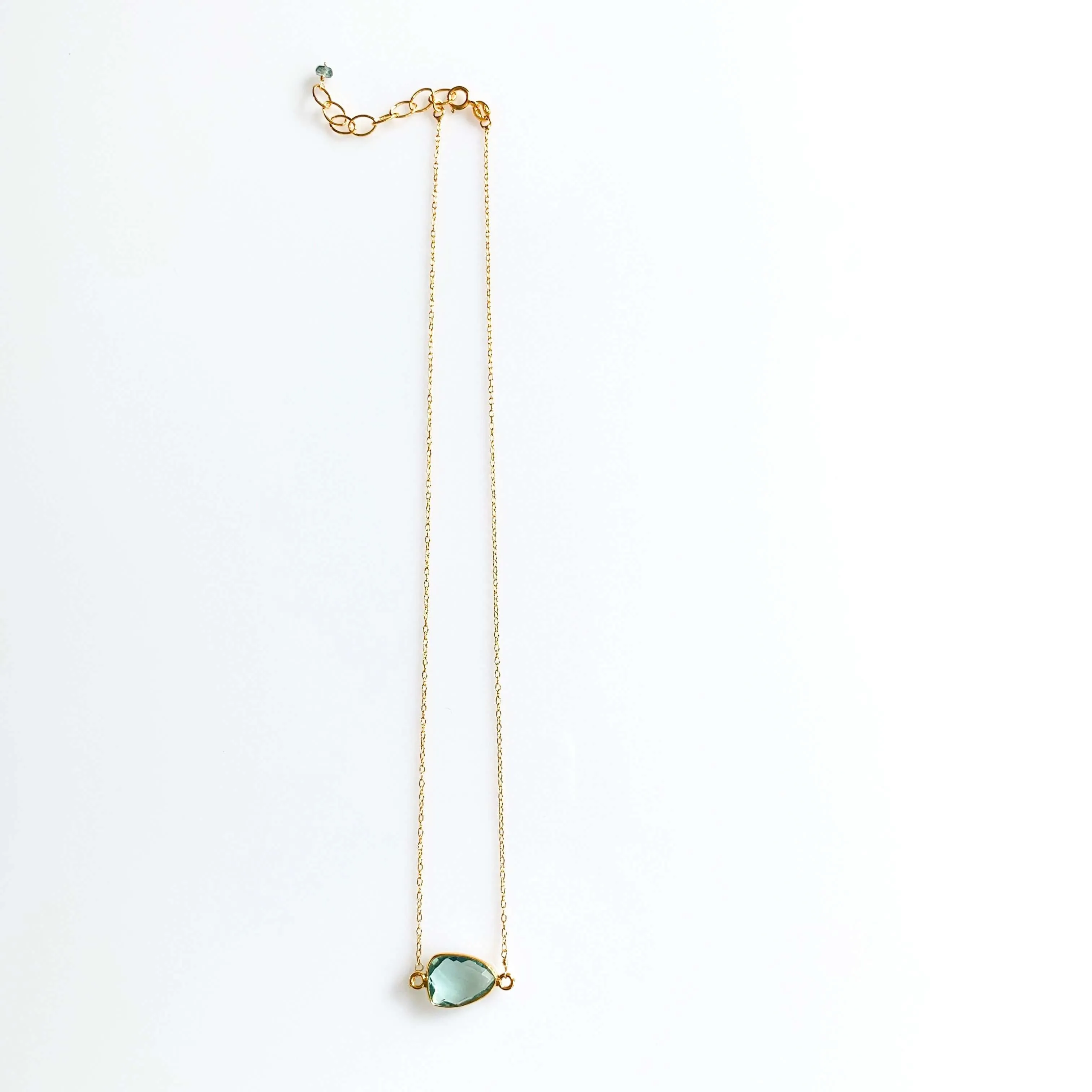 Green Amethyst Minimalist Necklace