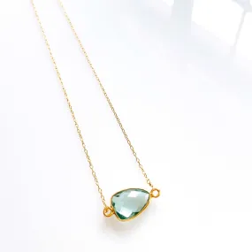 Green Amethyst Minimalist Necklace