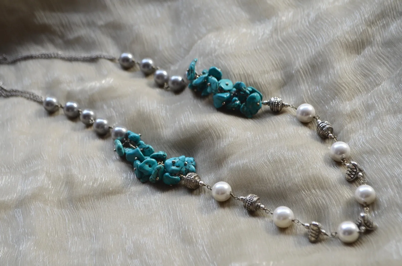 Green Necklace Turquoise cluster