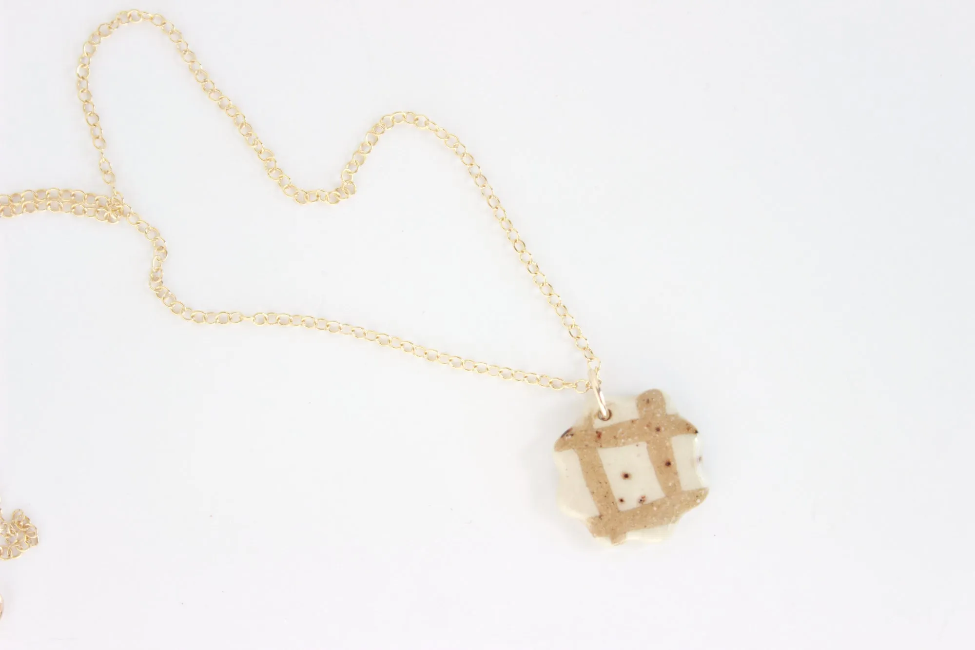 Grid Flower Charm Necklace