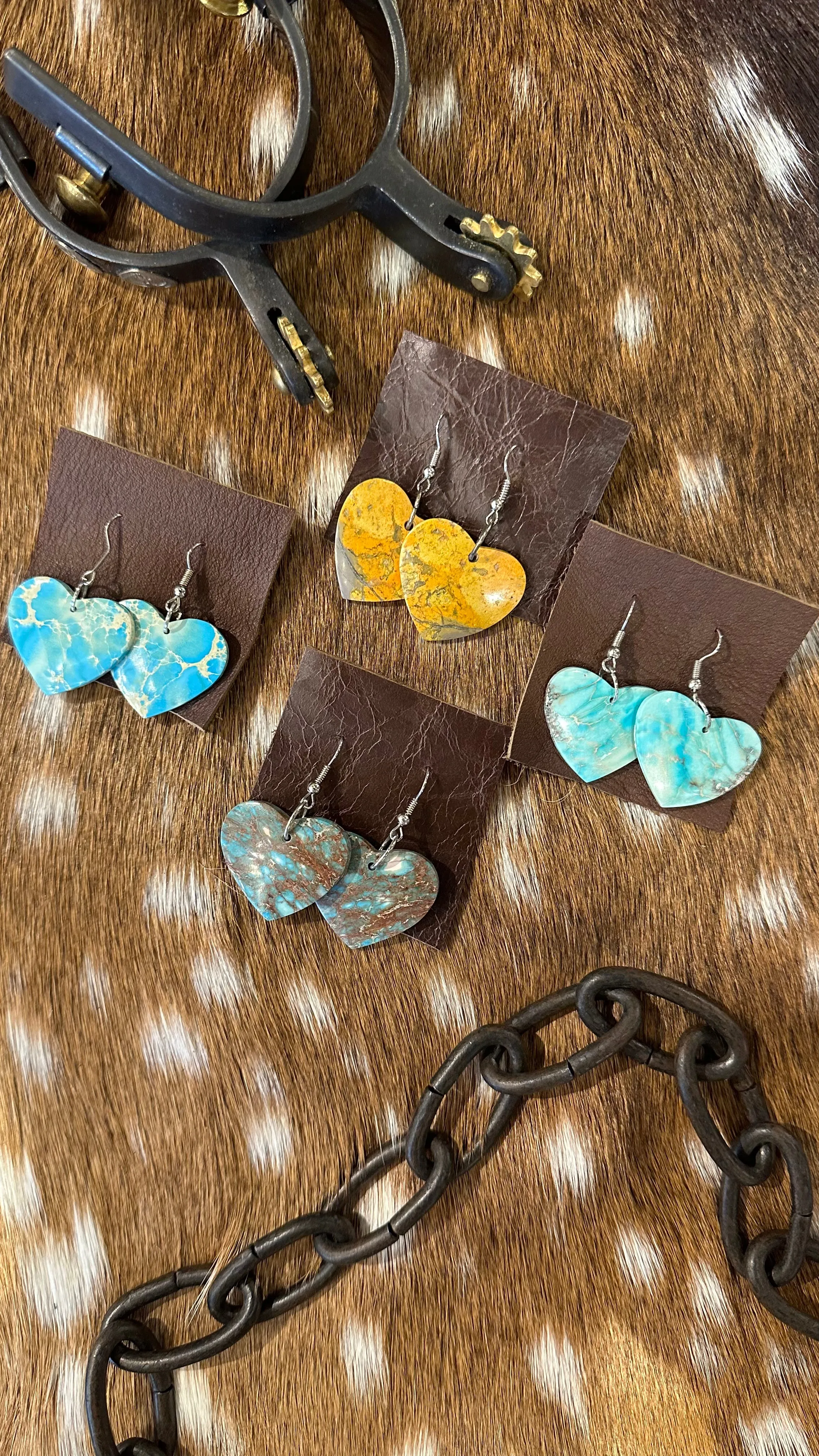 Heart Shaped Slab Earrings- Multiple options available