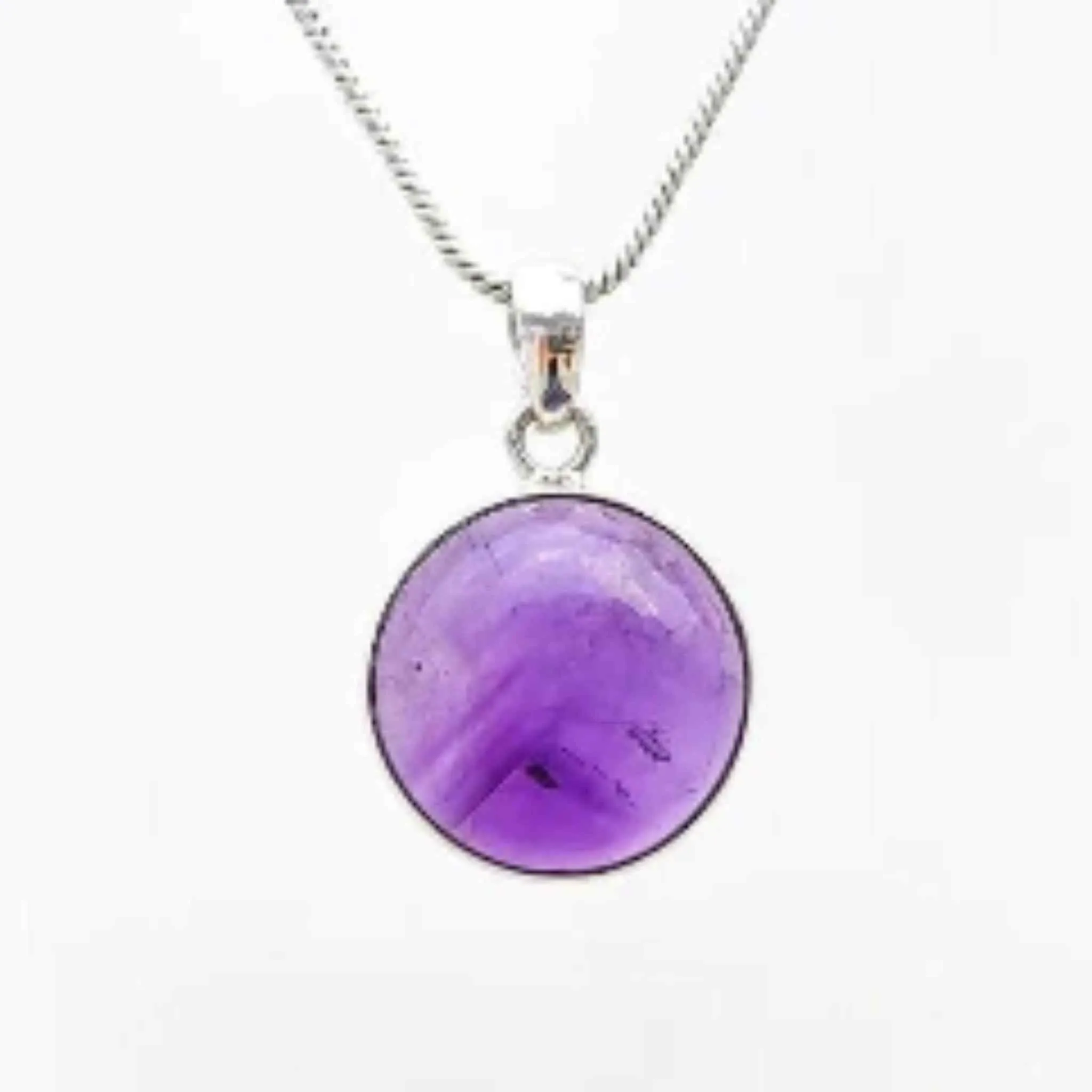 High Quality Round Amethyst Crystal Pendant Necklace