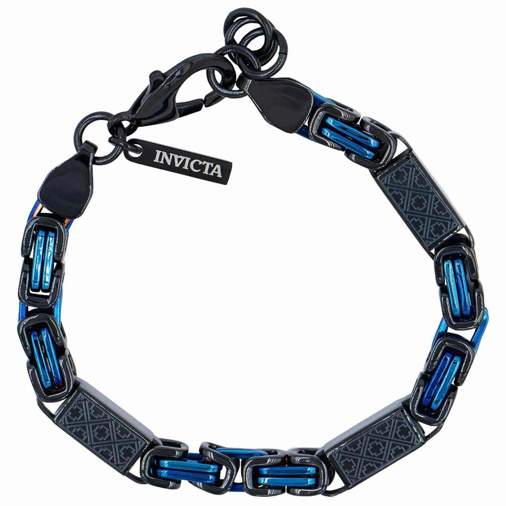 Invicta Men's Bracelet - Elements 233mm Long Black and Dark Blue Steel | 39610