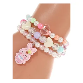 JAB43999 - Bunny Bead Stretch Bracelet Set