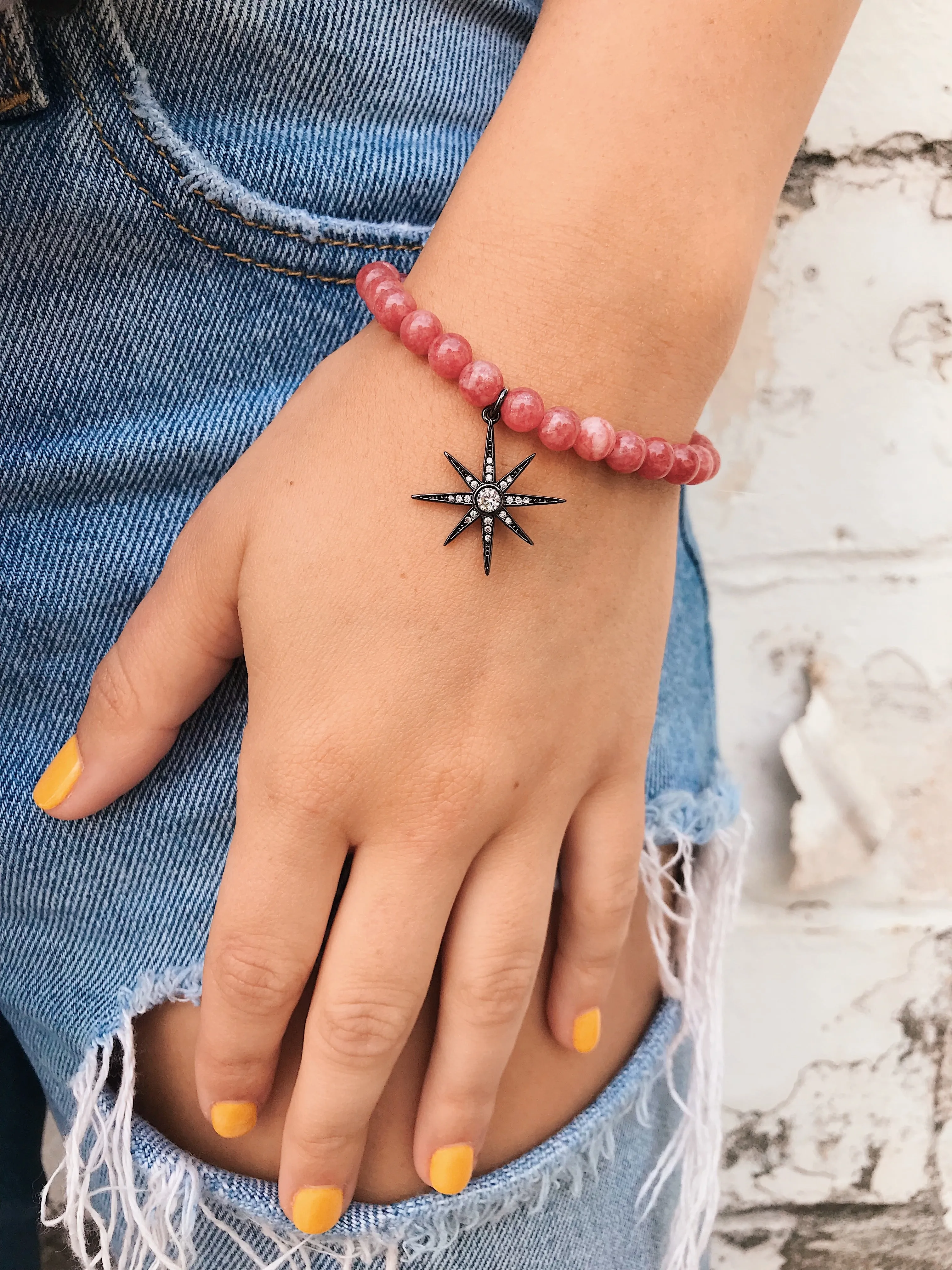 Jade Bracelet  // CZ Star Charm