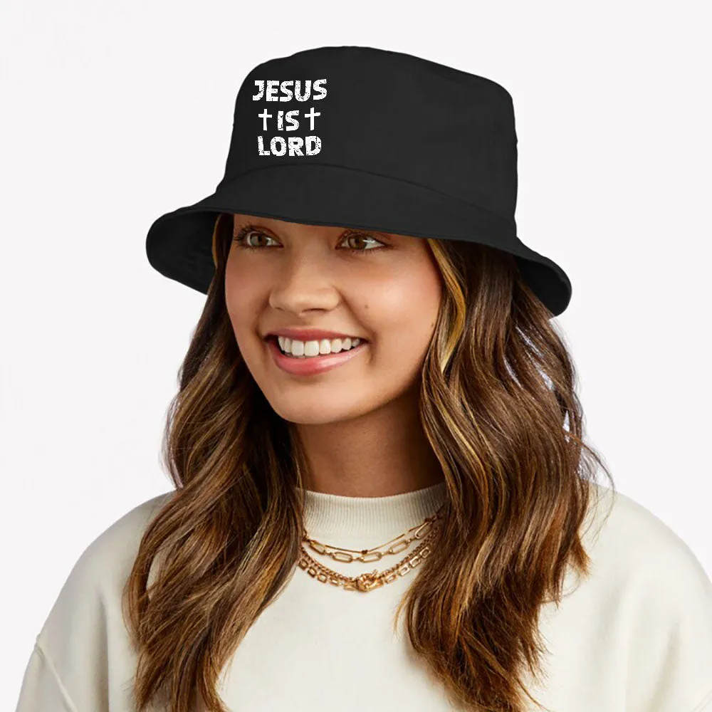 Jesus Is Lord Cross Graphic Christian Woman?ÇÖs Men Girls Bucket Hat