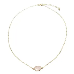 Katie, Rose Quartz Necklace Gold Vermeil