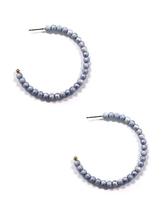 KE8831 Neptune Beaded C Shape Hoop Earrings