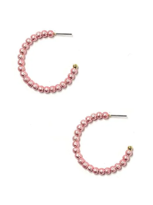 KE8839 Kori Beaded C Shape Hoop Earrings