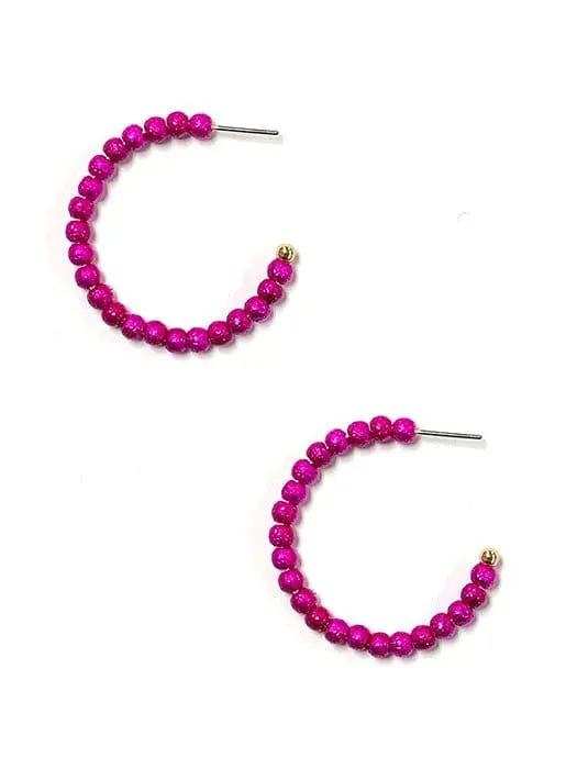 KE8839 Kori Beaded C Shape Hoop Earrings