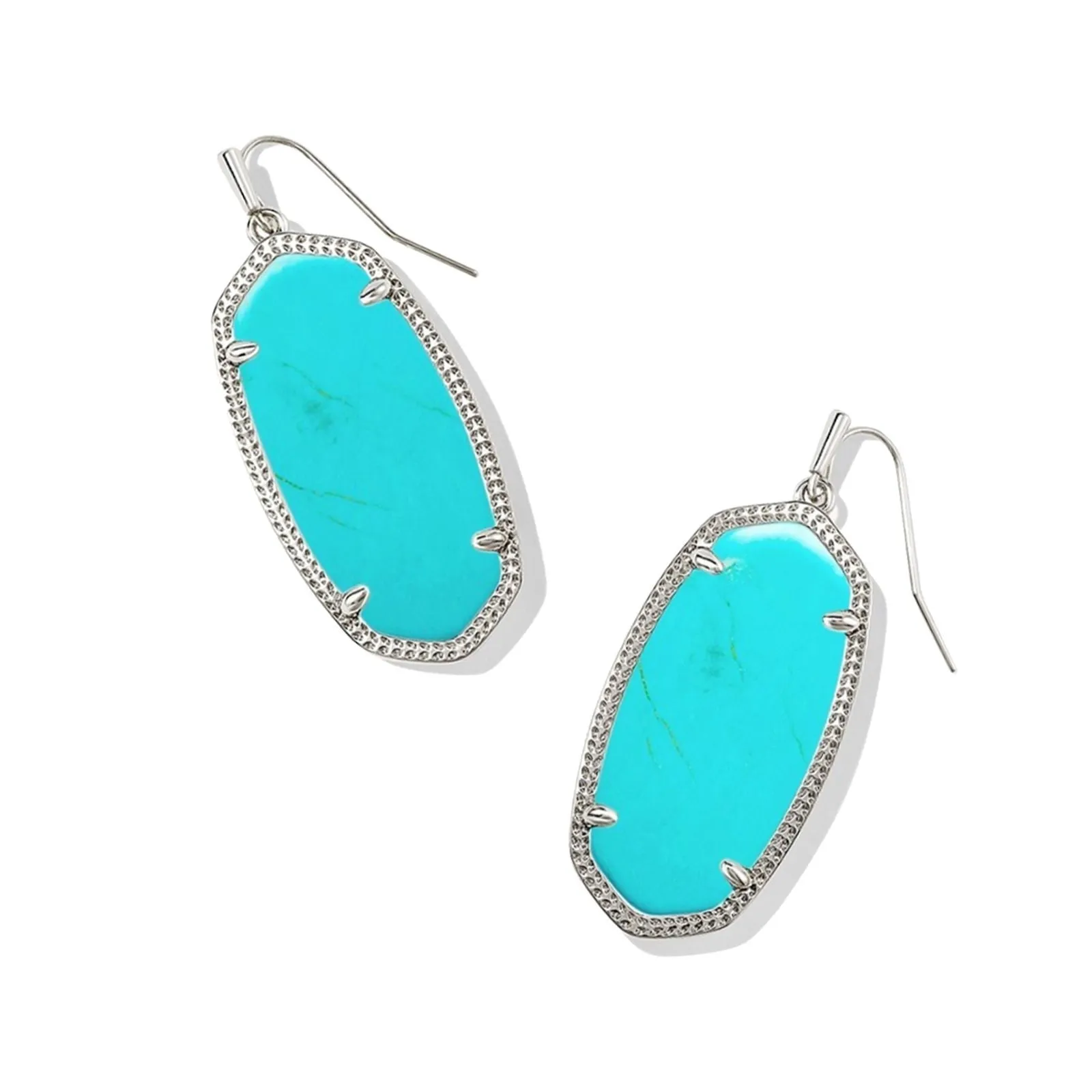 Kendra Scott | Elle Silver Drop Earrings in Variegated Turquoise Magnesite