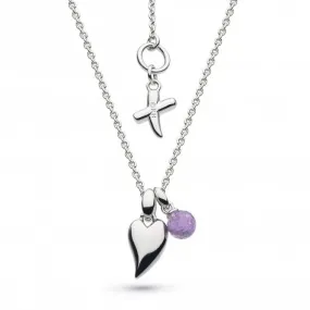 Kit Heath Desire Kiss Crush Mini Heart Amethyst Briolette 17" Necklace 90PKAM