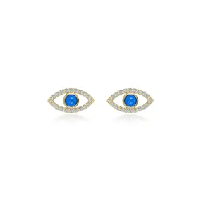 Lafonn Reconstituted Turquoise Evil Eye Stud Earrings E0635TQG00