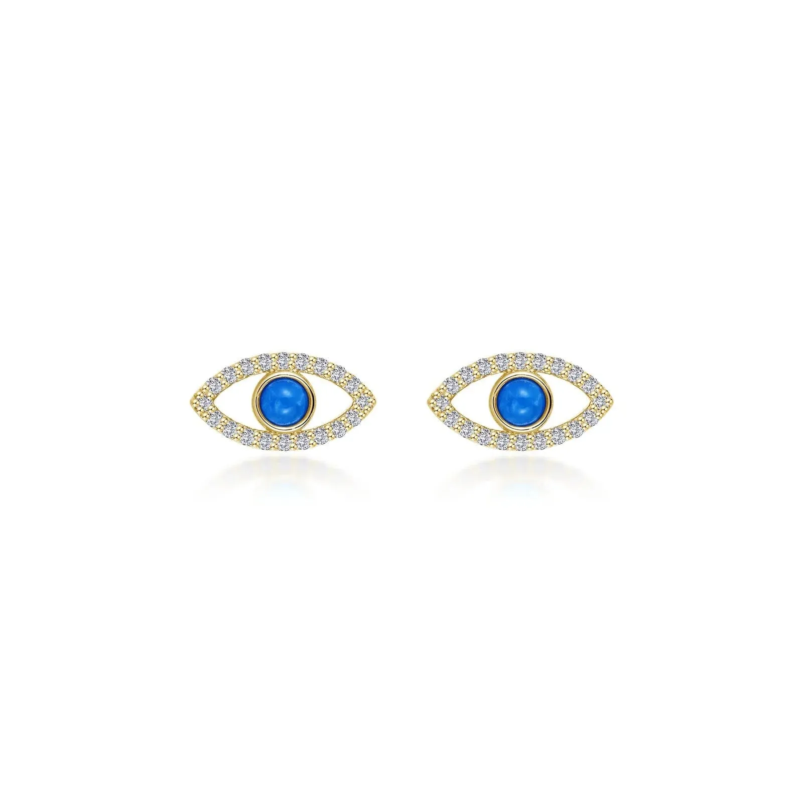 Lafonn Reconstituted Turquoise Evil Eye Stud Earrings E0635TQG00