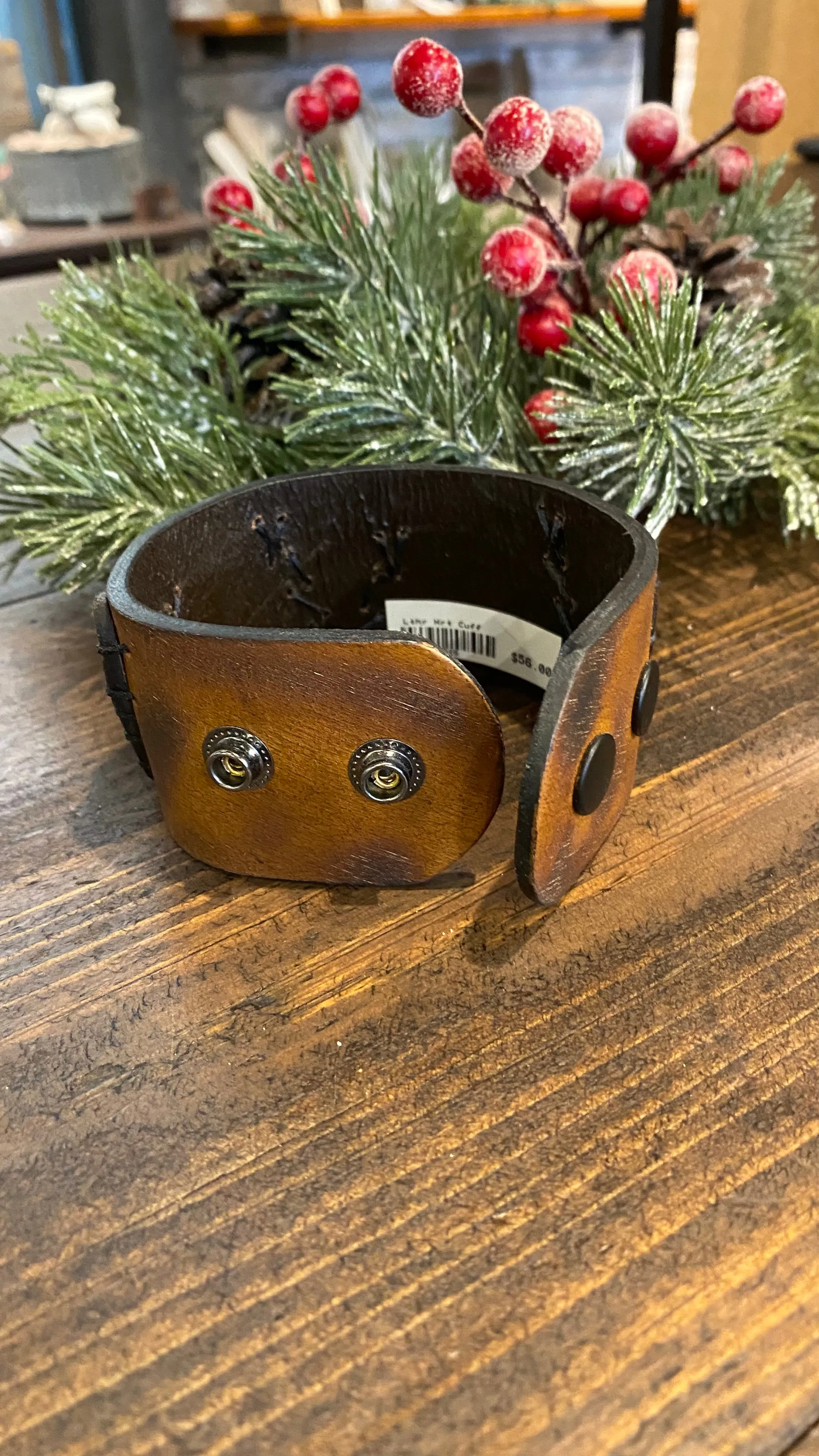 Leather Heart Cuff