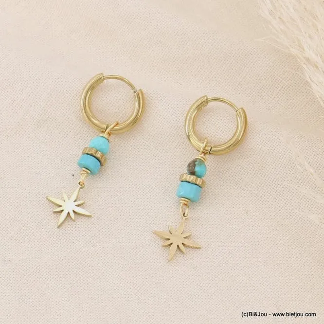 Lilas de Seine Mini Hoop North Star Earrings